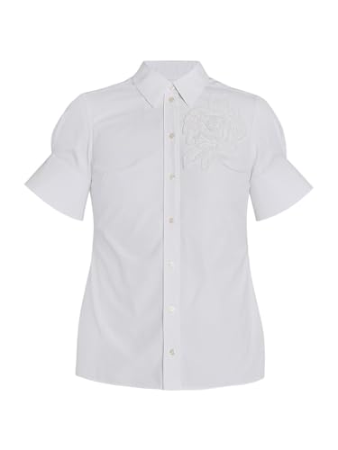 Floral Appliqué Cotton Shirt