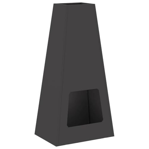vidaXL Focolare Nero 50 x 35 x 100 cm Acciaio, Caminetto da Giardino e Terrazza, Stile Moderno, Forma Conica, Resistente agli Agenti Atmosferici