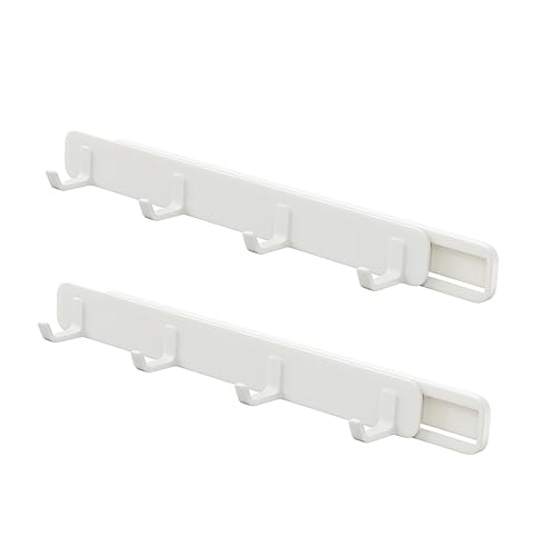Zerodeko 2 Ganchos De Plástico Para Puerta Perchero Armario Puerta Armario Multiusos Extraíbles De Abs Blanco