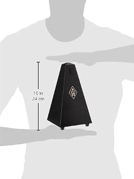 Wittner Metronome Taktell Pyramid Shape System Maelzel Series 845 - Plastic casing - Without bell - Black - Mechanicaly wound - No batteries required - Made in Germany