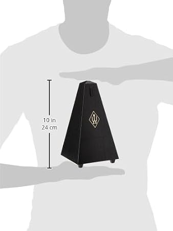 Wittner Metronome Taktell Pyramid Shape System Maelzel Series 845 - Plastic casing - Without bell - Black - Mechanicaly wound - No batteries required - Made in Germany