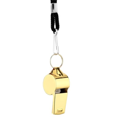 Silbato deportivo de acero inoxidable con cordón largo miniatura 3