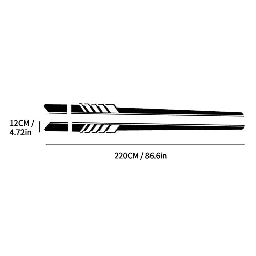 Image of QianBao Auto Racing Body Door Side Stripe Graphic Vinyl Sticker Style 7 Black