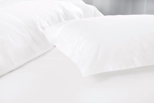 Luxury Microfiber Pillowcase Set Ultra Soft Breathable & Wrinkle-Resistant Standard Size 50x75cm Machine Washable (White)
