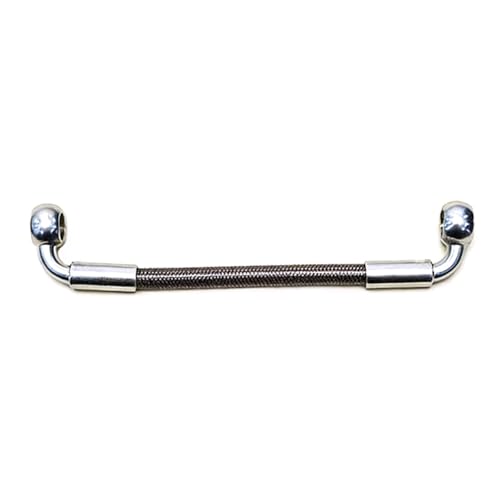 Manguera de freno motocicleta de 110cm con conexiones banjo de 8mm y 10mm en angulo de 90 grados