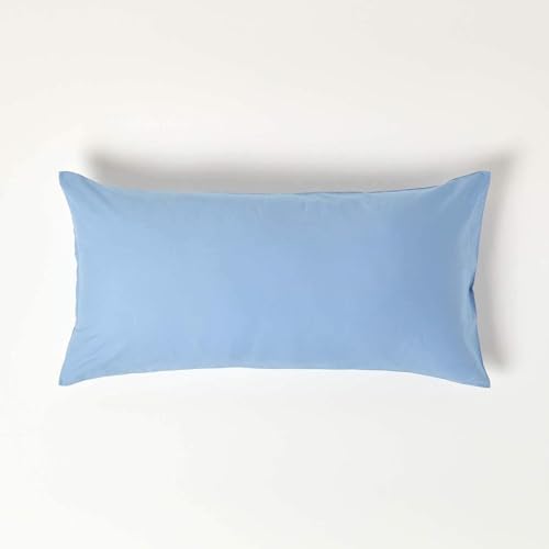 Homescapes 4er-Set Perkal Kissenbezug 40x80 cm blau, Kissenhülle mit Reißverschluss, 100% ägyptische Baumwolle, Fadendichte 200 – Ansicht 1