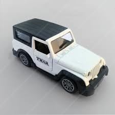 Image of SHAKTISM Thar Diecast Model Toy, 1:32 Scale with Sound & Lights Pull Back Collectible Vehicle Toy Door Opening Scale Car Model Birthday Gift for Boys Girls (White-Diecast Metal Car)