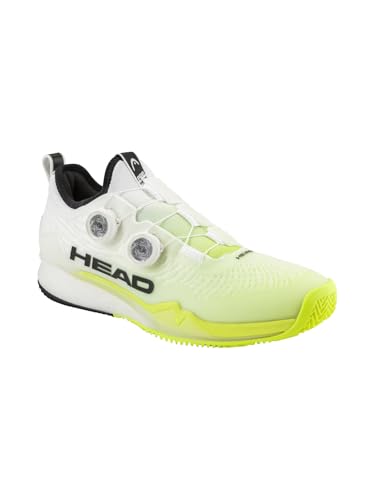 HEAD Endure Pro BOA Clay - Zapatillas de tenis para hombre, color blanco/amarillo, talla 43