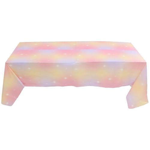 Cabilock - Cabilock Nappe Jetable en Polyéthylène 137 X 274 CM Décorative Dégradé Arc-en-Ciel pour Fête D’Anniversaire Nappe en Plastique Résistante et Imperméable pour Buffet Brunch et Réception