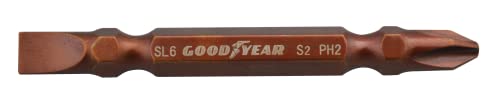 Image of Goodyear 2 IN 1-1 /4 inch MAGNETIC SCREWDRIVER BITS (65mm x PH2 X SL6) (PACK OF 10), brown