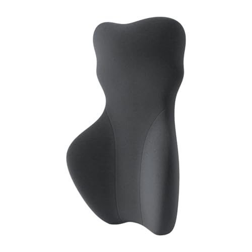 SnowingShine 腰サポートピロー エルゴノミクス設計 背もたれクッション メモリーフォーム 柔軟性 通気性 軽量 持ち運び簡単 長時間対応 オフィスチェア ゲーミングチェア ソファ 読書椅子に適用, Deep Gray B