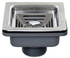 Walnut Premium 304 Grade 18/8 Stainless Steel Square Sink Waste Coupling (4'', Silver, Glossy Finish)