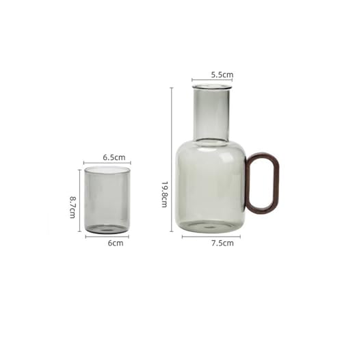 Carafe à eau en verre anti-poussière avec tasse pour table propre