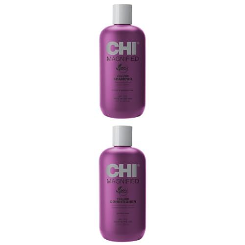 CHI Magnified Volume Shampoo & Conditioner Set, Boosts Volume & Body, Strengthens Hair, Detangles, Hydrates, Sulfate-Free, 12 Oz Each