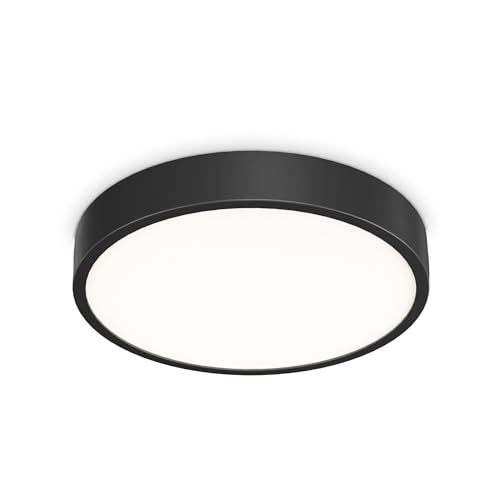 Plafonnier LED noir Ray plafonnier contemporain étanche IP44 salon salle de bain