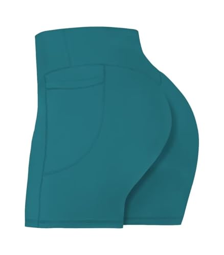 Image of Sunzel No Front Seam Biker Shorts for Women with Pockets, Yoga Workout Gym Bike Shorts with Tummy Control