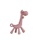İDOBY Beißspielzeug, Zahnungshilfe, Beißring aus Silikon BPA-frei, wundes Zahnfleisch zu stimulieren und zu massieren,ab 3 Monaten (GRAU, Giraffe)