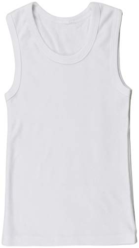Tobeinstyle Boys' 4 Pack Double Needle Hem Tank Tops - White - Size 2 #TOP2