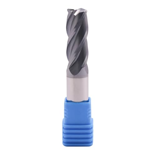 Image of 1 /2 inch 4 Flute Solid Carbide End Mill - .040 inch Corner Radius, AlTiN Coated | 35 Helix, 1 /2 inch Cutting Dia, 1 /2 inch Shank Dia, 1-1 /4 inch LOC, 3 inch OAL for Milling Alloy Steel, Cast Iron, Copper