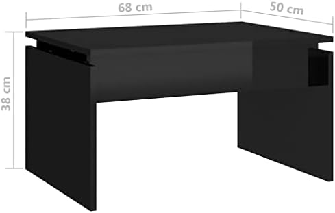 vidaXL Coffee Table Modern Home Decor Office Furniture Accessories Couch Side Centre Accent Sofa Table Desk High Gloss Black Engineered Wood