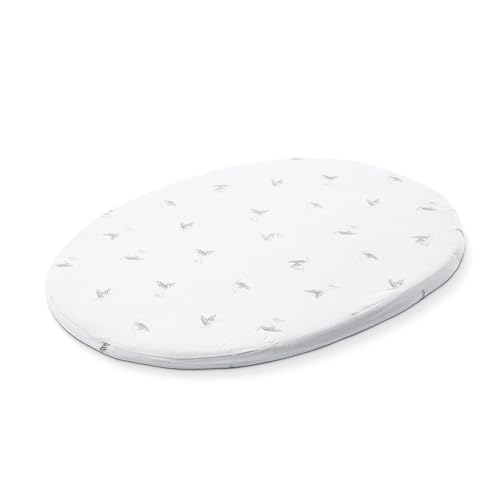 Image of Stokke Sleepi Mini Fitted Sheet by Pehr V2, Stork - Not Compatible with Mini Mattress Made Before August 2022 - Soft, 100% Organic Cotton