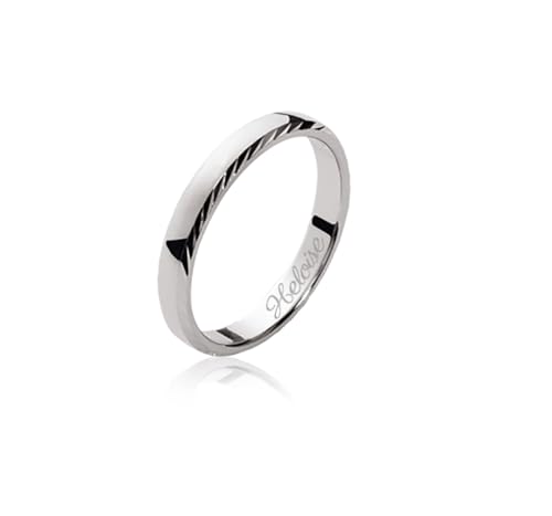 Bague Alliance Argent 925 avec gravure incluse et emballage cadeau Tata Gisèle
