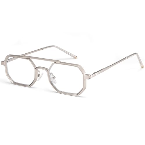 Dollger square aviator blue light glasses for men Retro steam punk sunglasses men Metal Frame UV 400 Protection
