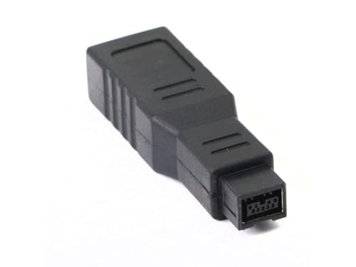 iCables FireWire 400 to 800 Adapter - 6 Pin (FEMALE) 400 to 9 Pin (MALE) 800 Firewire/iLink Connector Adapter - Compatible with Mac and more
