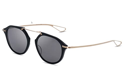 Dita KOHN DTS119-49-04AF Sunglasses Black - White Gold w/Dark Grey - AR 49mm