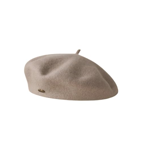 Béret d'hiver femme vintage avec doublure satin et boucle cuivre