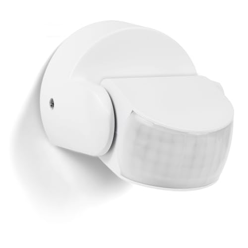 AXFEE Détecteur de Mouvement Extérieur, 180°/ portée 12 m, IP65, Sensibilité 3-2000Lux, Durée de commutation 10S à 15 Min, Détecteur De Mouvement...