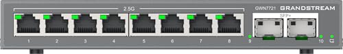 Image of Grandstream GWN7721 | 10-Port Gigabit Ethernet Layer 2 Lite Managed Network Switch | Desktop /Wall-Mount | Metal Design