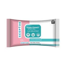 Scepterr Scepto-Clean W Bed Bath Wipes Aloe Vera Extract 10 Pcs (240 x 320 mm), Pack Of 10 Packets-image-6