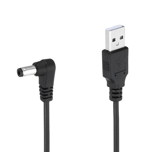 Cable USB a CC 5.5 x 2.1 mm conector adaptador de angulo de 90 grados de carga negro NEORTX
