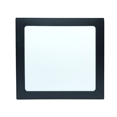 Painel Plafon Preto 18w Sobrepor Quadrado Branco Quente 3000k Bivolt Teto Gesso