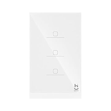 Hi by Geonav Interruptor Inteligente Touch, Wi-Fi + Bluetooth BLE 5.2, 3 botões, Vidro Temperado, Bivolt, HIWINT3C, Compatível com Alexa e Google Assistente, Branco