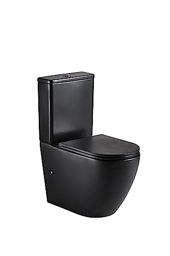 Pack WC Gênes Compact Couleur Noir Mat | Dimensions 82,5 cm Hauteur x 62 cm Profondeur x 39 cm Largeur