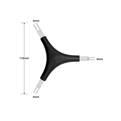 Llave YOUMI tipo Y de 3 vías, acero ligero con recubrimiento cromado, llave hexagonal interior 4mm 5mm 6mm para reparación de bicicletas miniatura 2