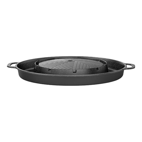 2 en 1 | Sartén parrilla para estufa, plancha antiadherente portátil para cocina, mesa, barbacoa, camping al aire libre