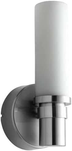 Oxygen Lighting 2-5156-124 Pebble Sconces with 1-White Opal Glass Diffuser, Satin Nickel