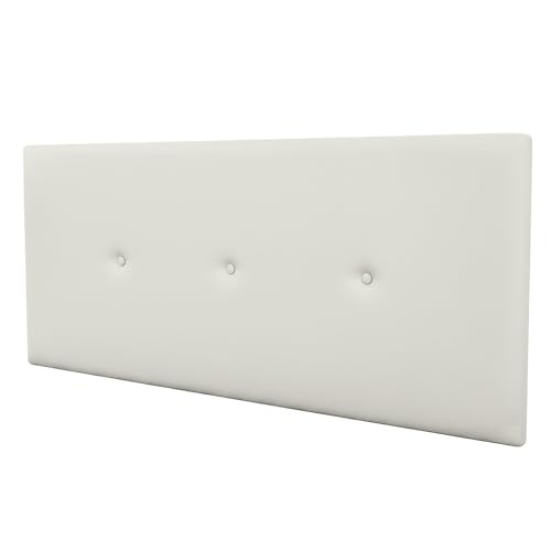 amuéblate online - Cabecero Polipiel Premium Acolchado Trento Medidas 145 x 60 cm (Cama de 135 y 140) Blanco