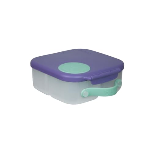 b.box Mini Lunch Box, 4.25 Cup Leak Proof Bento Box for Kids Ages 3+, 3 Compartment Snack Containers, School Lunch Container, Dishwasher Safe, BPA-Free, PFAS-Free - Lilac Pop