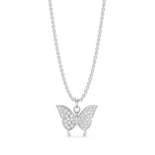 Image of Miss Highness 925 Silver Butterfly Pendant Necklace for Women & Girls | Minimal Daily Wear | Silver Jewellery With Authenticity Certificate | Gift for Girlfriend Wife | With Chain Pendant,(MHN-P-48)