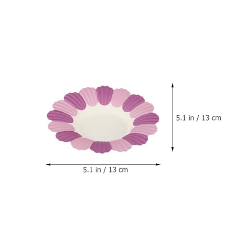 Alipis 50pcs Flower Paper Plate: Party Plate Food Serving Plate Festive Paper Dinner Tableware