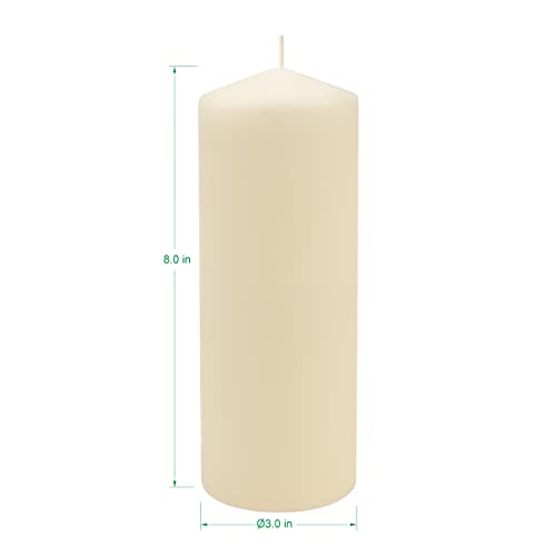 Image of Stonebriar 80 Hour Long Burning Unscented Pillar Candles, 3x8, Ivory, 6 count
