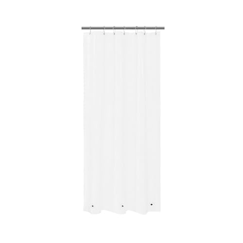 Image of Mrs Awesome Narrow Clear Shower Curtain Liner with 3 Magnets, 42x72 Premium Flexible Sturdy Plastic Shower Curtain for Bathroom Shower Stall Lightweight, Waterproof, Clear