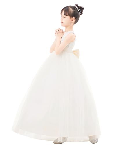 ekidsbridal Floral Lace Heart Cutout Flower Girl Dress for Church Communion Gowns 172noFT3