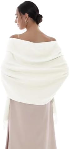 RIIQIICHY Schal Damen mit Fransen, festliche Stola für Abendkleid | Großer, kuscheliger und weicher Schal für Herbst und Winter, wärmendes Schultertuch für Hochzeiten, ideal als Ge