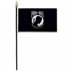 Pow Mia Miniature Flag (4 In. X 6 In.) #TOP5