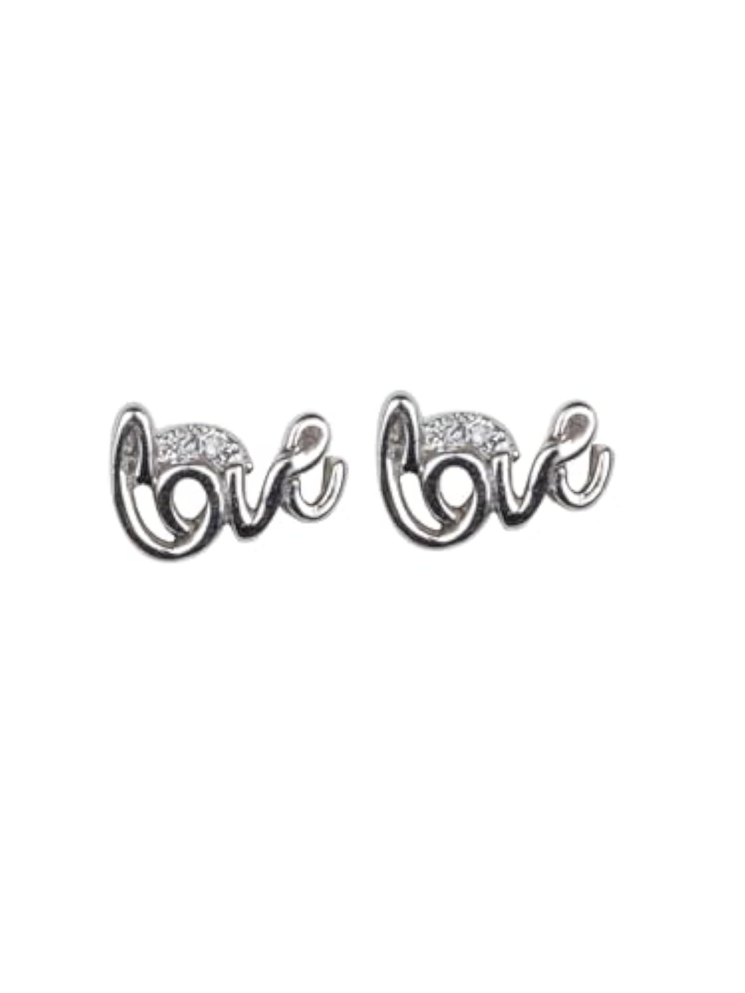 925 Sterling Silver Love Stud Earrings for Women